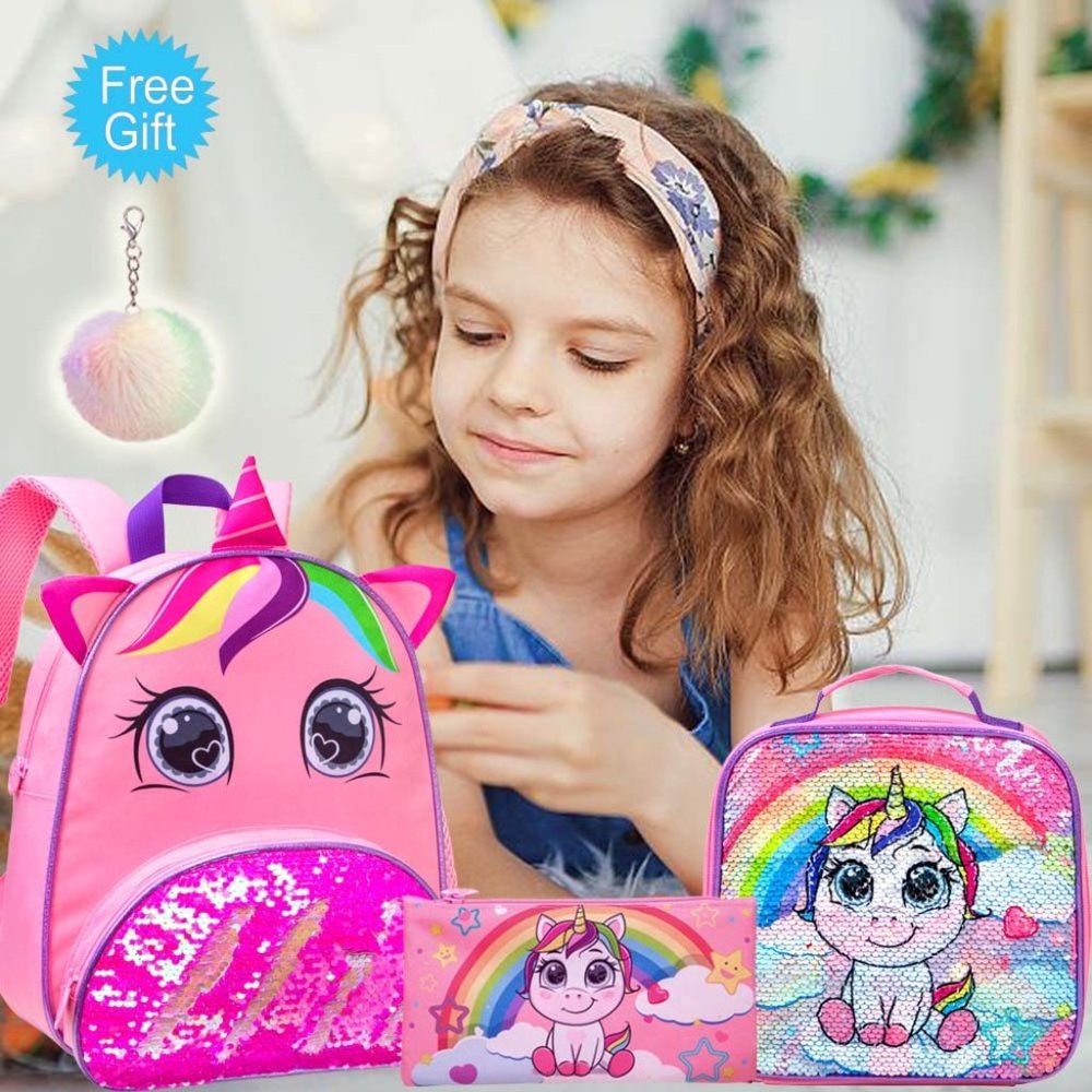 New Toddler Backpack for Girls, Kids Cute Unicorn Preschool Bookbag,Kindergarten - Picture 4 of 14
